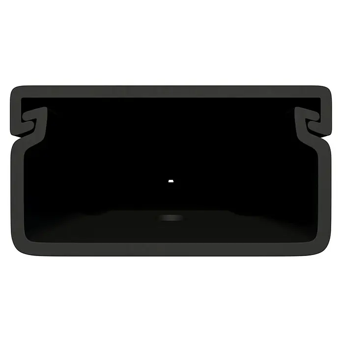 Kabelkanal - L x B x H: 2 m x 30 mm x 15 mm, Schwarz - Schwarze Profilschiene mit Nut zur Befestigung von Paneelen, ideal für professionelle Installationen.