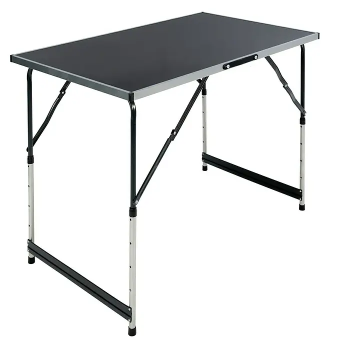 Tapeziertisch Multifunktionstisch - 300 x 60 x 73 cm, MDF laminiert - Hier ist ein kompakter, faltbarer Campingtisch mit verstellbaren Beinen für den einfachen Transport und die vielseitige Nutzung im Freien.