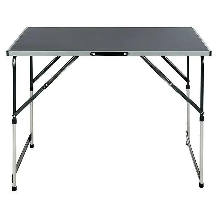 Tapeziertisch Multifunktionstisch - 300 x 60 x 73 cm, MDF laminiert - Klapptisch mit grauem Tischblatt und silberfarbenem Gestell für den flexiblen Einsatz. Ideal für Camping und Freizeit.