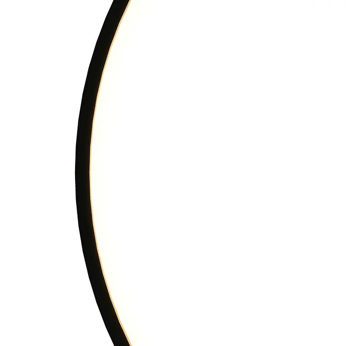 MegaLight LED-Deckenleuchte rund Wohlfühllicht Jupiter - 24 W, Ø x H: 38 x 10,3 cm, Weiß, Mehrfarbig - Nahaufnahme einer runden LED-Leuchte mit einem schlanken, dunklen Rahmen und hellem, diffusem Licht, ideal für moderne Innenräume.