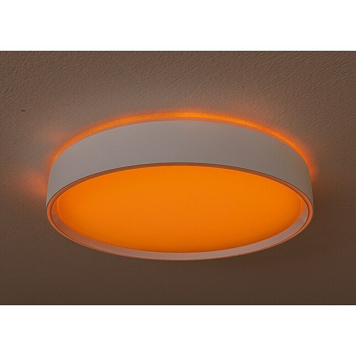 MegaLight LED-Deckenleuchte rund Saturn (30 W, Ø x H: 40 x 7,5 cm, Weiß, Mehrfarbig) | BAUHAUS