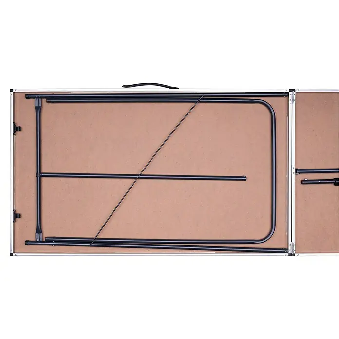 Tapeziertisch - 297 x 59,5 x 75 cm, MDF laminiert - Zusammengeklappter Tisch mit Metallrahmen und Tragegriff, ideal für unterwegs. Praktisch und platzsparend.