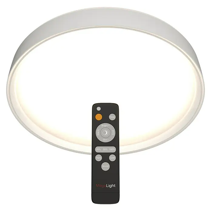 MegaLight LED-Deckenleuchte rund Wohlfühllicht Saturn - 30 W, Ø x H: 40 x 7,5 cm, Weiß, Mehrfarbig - Eine MegaLight Deckenleuchte mit Fernbedienung zur Steuerung von Helligkeit und Farbtemperatur. Das Licht ist modern und effizient.