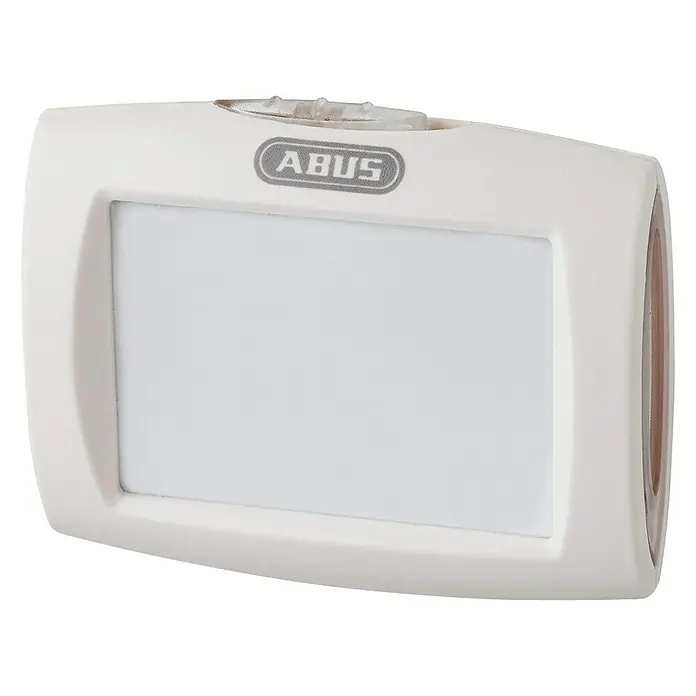 Abus Nachtlicht Lori - Weiß - ABUS Bewegungsmelder für den Innenbereich. Der Melder ist in weiß gehalten und hat ein rechteckiges Design mit abgerundeten Ecken.