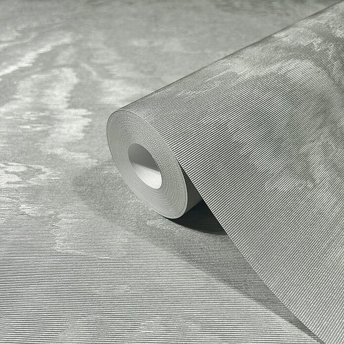 Marburg Eclectic Vliestapete Moiré (Silber, Metalloptik, 10,05 x 0,7 m) | BAUHAUS