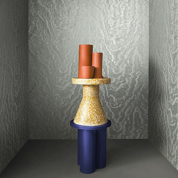 Marburg Eclectic Vliestapete Moiré (Silber, Metalloptik, 10,05 x 0,7 m) | BAUHAUS