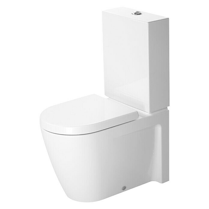 Duravit Starck 2 Stand-WC-Kombination Typ 1Mit Spülrand, Ohne Spezialglasur, Spülform: Tief, WC Abgang: Waagerecht, Weiß Front View