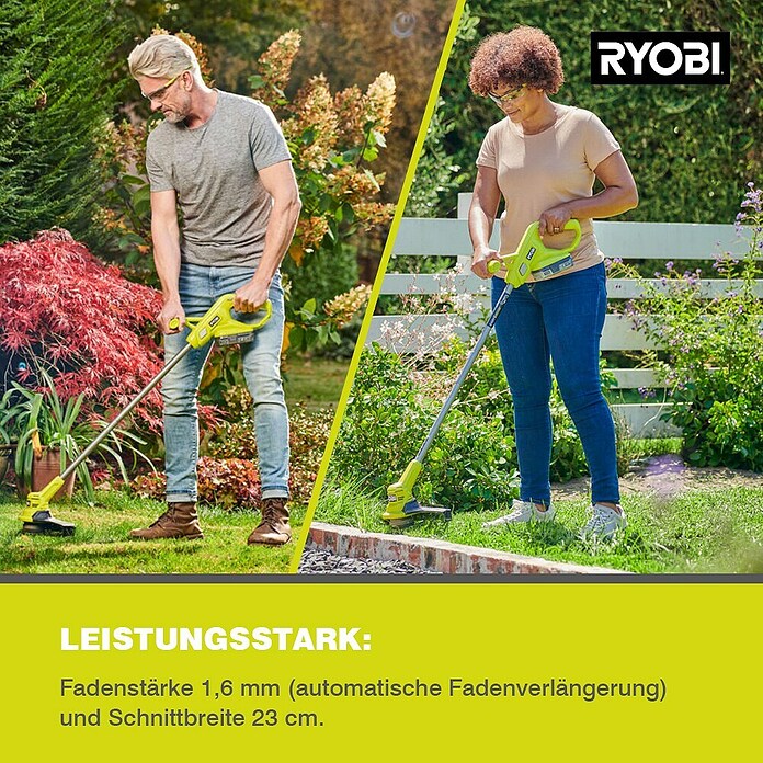 Ryobi ONE+ Akku-Rasentrimmer RY18LT23A-0 (18 V, Li-Ionen, Ohne Akku) | BAUHAUS