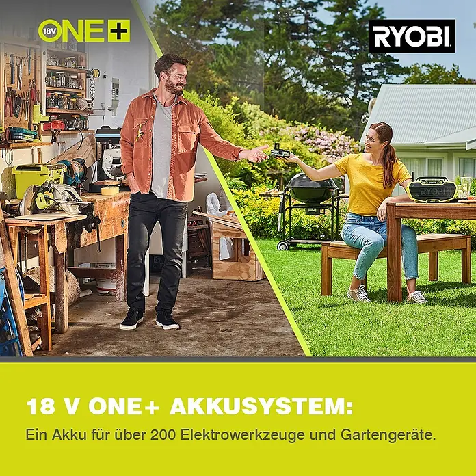 Ryobi ONE+ Akku-Kartuschenpresse RCG18-0 - 18 V, Ohne Akku - Das Ryobi ONE+ Akkusystem: Ein Akku für über 200 Elektrowerkzeuge und Gartengeräte. Flexibilität für Heimwerker und Gärtner.