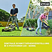 Ryobi ONE+ Akku-Rasenmäher (18 V, Li-Ionen, 4 Ah, 1 Akku, Schnittbreite: 33 mm)