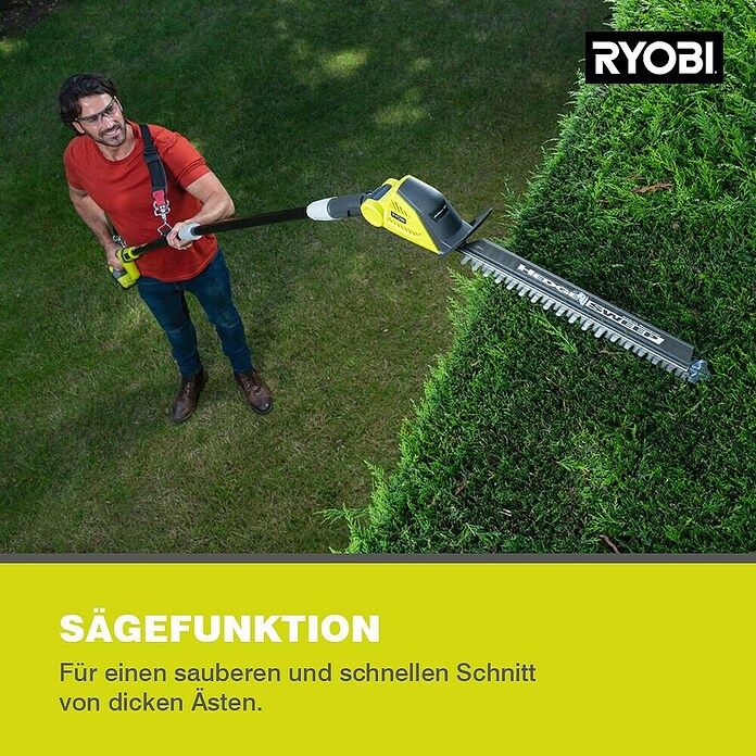 Ryobi ONE+ Akku-Heckenschere OPT1845 (18 V, Li-Ionen, Ohne Akku, Schnittlänge: 40 cm)