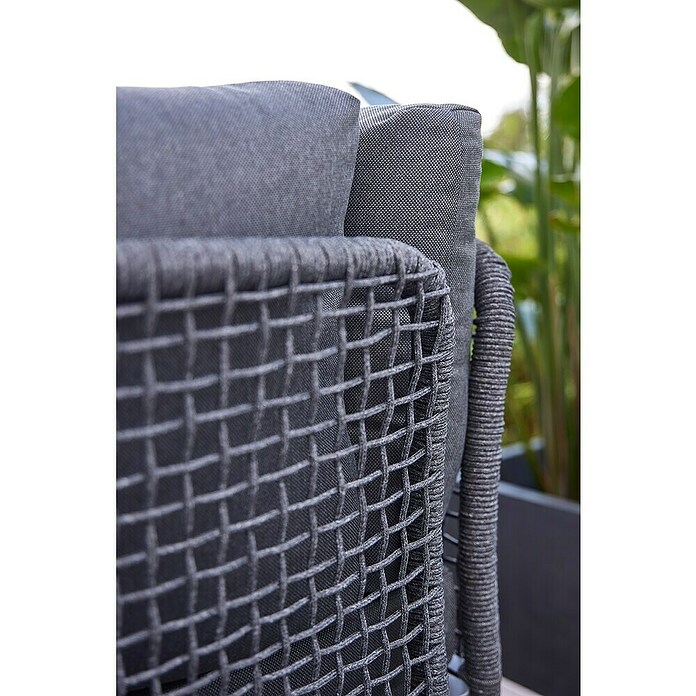 Sunfun Solo Rope Loungemöbel-Set Rope (3 -tlg., Aluminium, Olefin, Night-Grey) | BAUHAUS