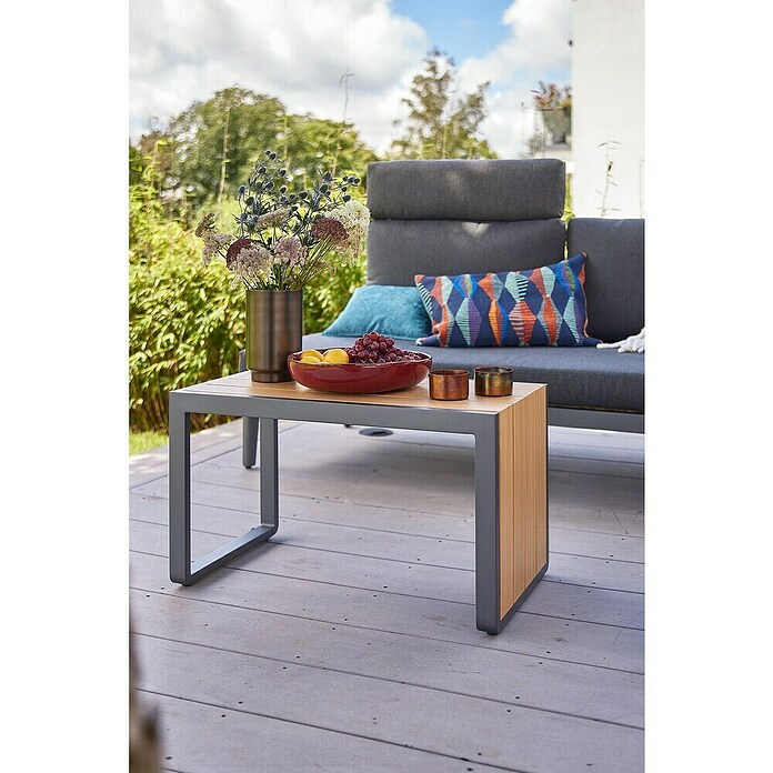 Sunfun Solo Garten-Beistelltisch (L x B x H: 77 x 41,5 x 45 cm, Night-Grey) | BAUHAUS