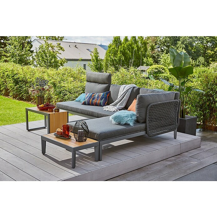 Sunfun Solo Garten-Beistelltisch (L x B x H: 77 x 41,5 x 45 cm, Night-Grey) | BAUHAUS