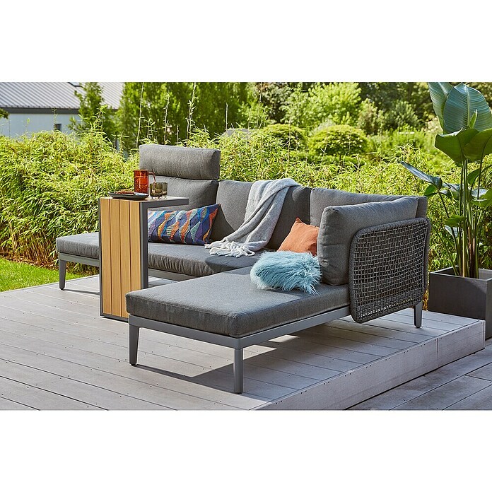 Sunfun Solo Garten-Beistelltisch (L x B x H: 77 x 41,5 x 45 cm, Night-Grey) | BAUHAUS