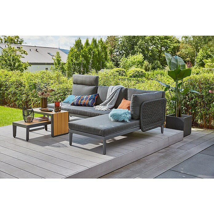 Sunfun Solo Garten-Beistelltisch (L x B x H: 77 x 41,5 x 45 cm, Night-Grey) | BAUHAUS