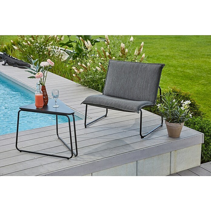 Sunfun Loungemöbel-Set Sarah (2 -tlg., Stahl/Textilgewebe, Anthrazit) | BAUHAUS