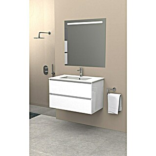 Conjunto de mueble de baño Italo (80 cm, Blanco, Brillo, 3 pzs.)