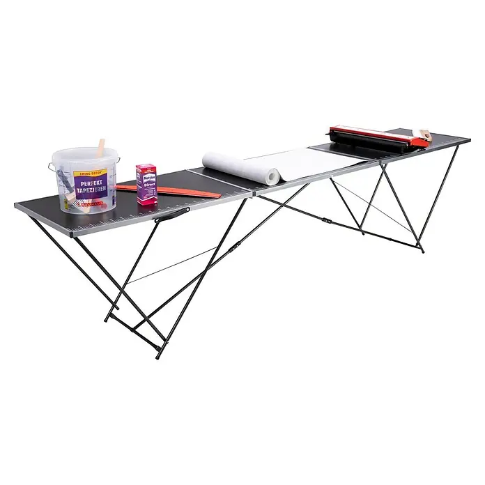 Tapeziertisch - 297 x 59,5 x 75 cm, MDF laminiert - Tapeziertisch mit Zubehör.