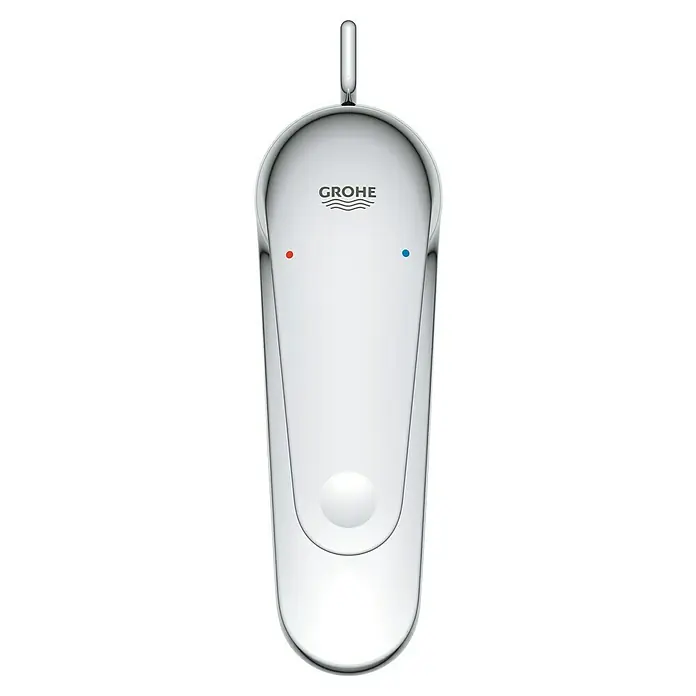 Grohe QuickFix Waschtischarmatur Swift - Chrom, Glänzend, Höhe: 162 mm - Produktansicht des schlanken Grohe Essence Einhebel-Waschtischmischers mit verchromter Oberfläche. Stilvolles Design für jedes moderne Badezimmer.
