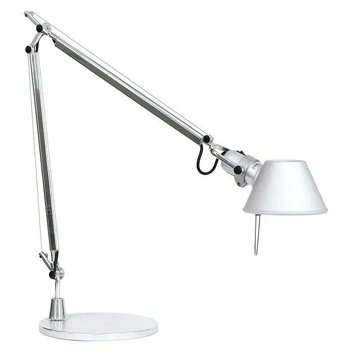Artemide Tischleuchte Tolomeo - 77 W, Silber, Silber, E27 - Silberne Tolomeo Basculante Tischleuchte mit verstellbarem Arm, ideal für Schreibtische und Arbeitsbereiche.