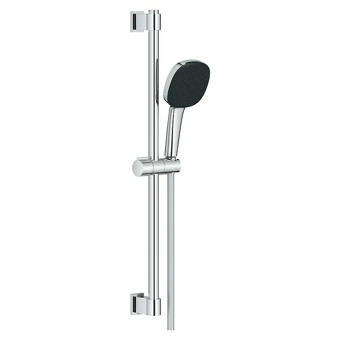 Grohe QuickFix Brausegarnitur - Lochabstand: 47 cm - 62 cm, Anzahl Strahlarten: 3 Stk. - Moderne Duschgarnitur mit verstellbarer Handbrause und chromglänzender Stange für ein stilvolles Duscherlebnis.