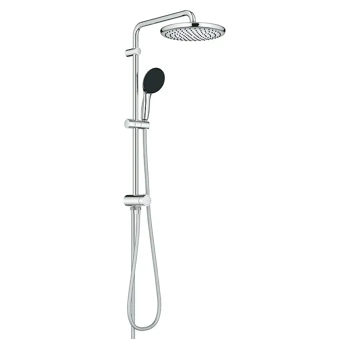 Grohe Brausegarnitur Vitalo Start 250 - Lochabstand: 62 cm, Art Strahl: Rain, SmartRain, Jet, Chrom - Duschsäule mit Kopf- und Handbrause. Eine moderne Duschgarnitur für ein entspannendes Duscherlebnis mit verstellbarer Handbrause und großem Duschkopf.