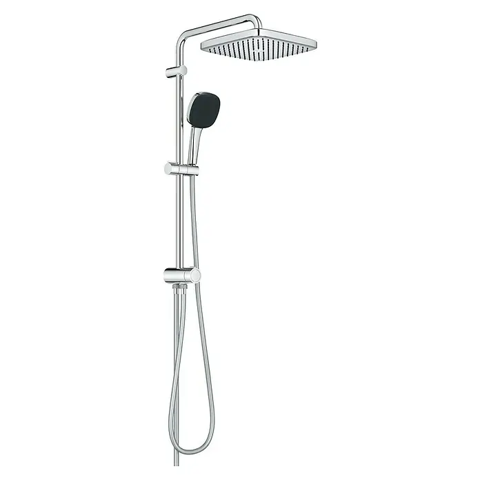 Grohe Vitalio Comfort Duschsystem 250 - Lochabstand: 62 cm, Anzahl Strahlarten: 2 Stk., Chrom - Duschset mit Kopf- und Handbrause. Elegantes Design für moderne Badezimmer, chromfarbenes Finish.