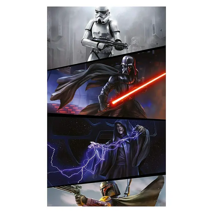 Komar Star Wars Fototapete Imperials - B x H: 120 x 200 cm, Vlies - Star Wars-Collage mit Stormtrooper, Darth Vader, Imperator Palpatine und Boba Fett. Ein Muss für jeden Star Wars-Fan.