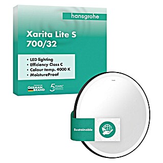 Hansgrohe Lichtspiegel Xarita Lite (70 x 70 cm, Zwart)