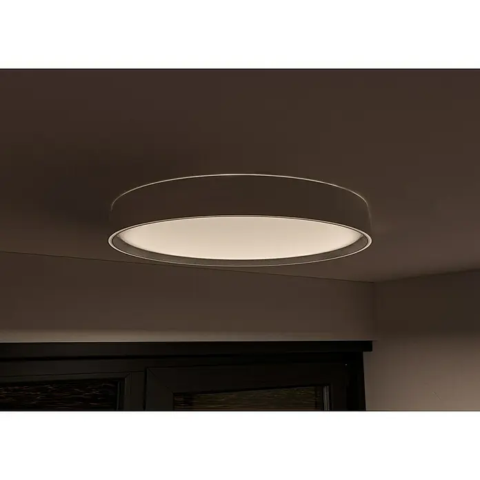 MegaLight LED-Deckenleuchte rund Wohlfühllicht Saturn - 30 W, Ø x H: 40 x 7,5 cm, Weiß, Mehrfarbig - Moderne Deckenleuchte mit rundem Design und sanftem Licht, die jedem Raum eine elegante Note verleiht. Ideal für Wohnzimmer oder Schlafzimmer.