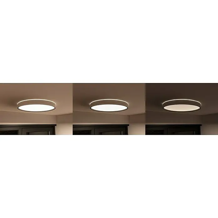 MegaLight LED-Deckenleuchte rund Wohlfühllicht Jupiter - 24 W, Ø x H: 38 x 10,3 cm, Weiß, Mehrfarbig - Eine Deckenleuchte mit einem modernen, runden Design und integrierter LED-Beleuchtung, die in verschiedenen Helligkeitsstufen eingestellt werden kann.