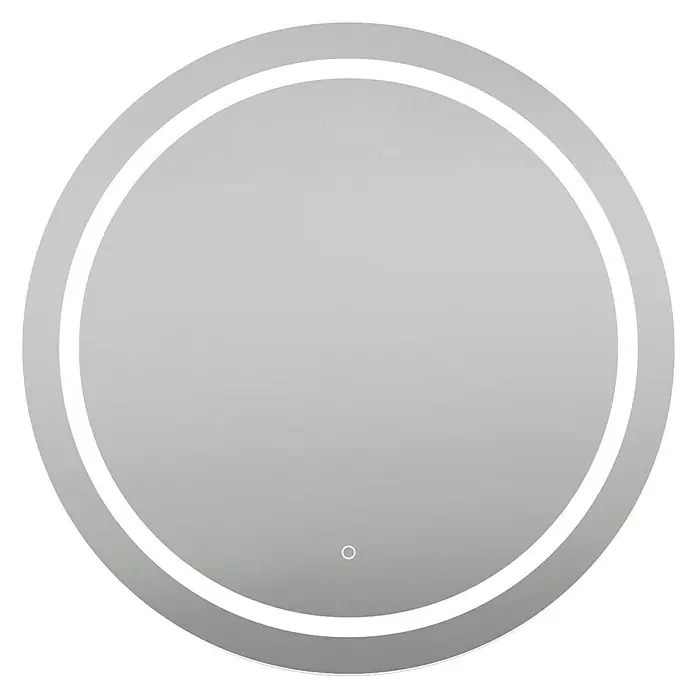 Conjunto de mueble de baño Sagano con espejo Led Lisbeth - Blanco, 3 pzs. - Espejo redondo iluminado con LED y diseño moderno, ideal para baños o vestidores, creando un ambiente elegante.