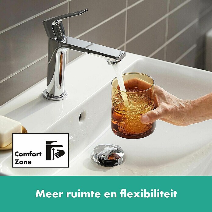 Hansgrohe Rebris E Wastafelkraan Rebris E 110 CoolStart (Chroom, Glanzend) | BAUHAUS