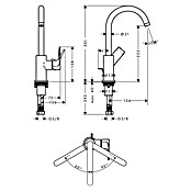 Hansgrohe Rebris E Wastafelkraan Rebris E 210 (Chroom, Glanzend) | BAUHAUS