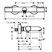 Hansgrohe Ecostat Badkraan Element (Zilver) | BAUHAUS