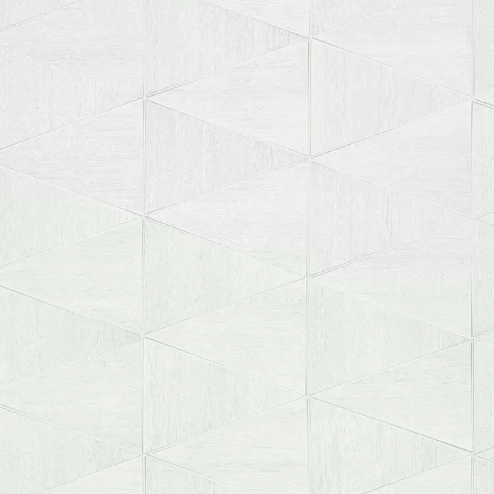 Marburg Travertino Papiertapete - Weiß, Grafisch, 10,05 x 0,53 m - Weiße Tapete mit geometrischem Dreiecksmuster und dezenter Holzmaserung.