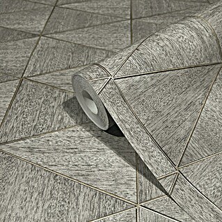 Marburg Travertino Papiertapete (Grau, Grafisch, 10,05 x 0,53 m)