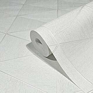 Marburg Travertino Papiertapete (Weiß, Grafisch, 10,05 x 0,53 m)