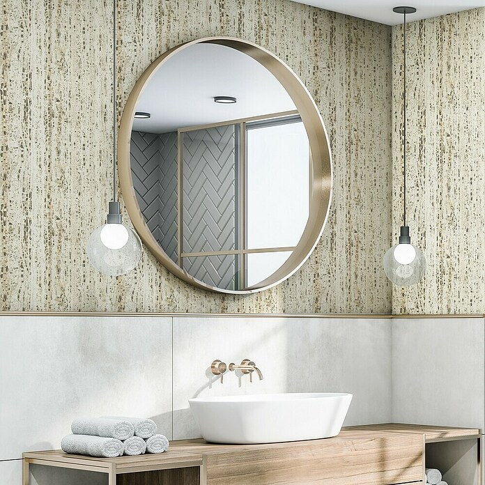 Marburg Travertino Vliestapete Struktur (Beige-Grau, Steinoptik, 10,05 x 0,53 m) | BAUHAUS