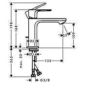 Hansgrohe Rebris E Wastafelkraan Rebris E 110 CoolStart (Chroom, Glanzend) | BAUHAUS