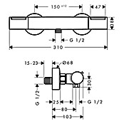 Hansgrohe Ecostat Douchethermostaatkraan Element (Zilver) | BAUHAUS