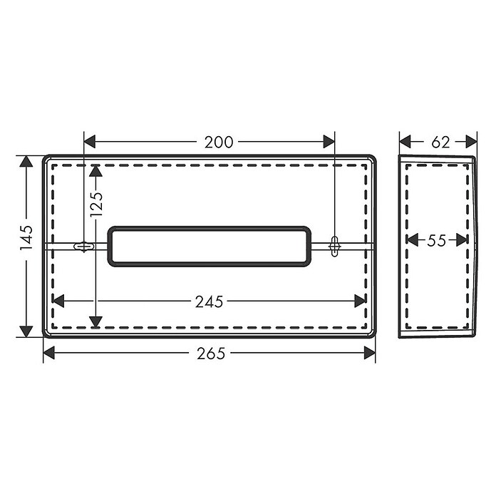 Hansgrohe AddStoris Tissuebox (l x b x h: 62 x 265 x 145 mm, Zwart) | BAUHAUS