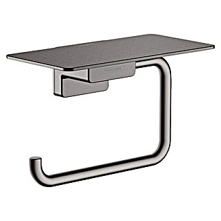 Hansgrohe AddStoris Toiletrolhouder & Planchet Zwart (Zwart chroom)
