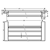Hansgrohe AddStoris Handdoekhouder Mat Zwart (Zwart, Breedte: 648 mm) | BAUHAUS