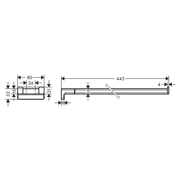 Hansgrohe AddStoris Handdoekhouder (Zwart, Breedte: 80 mm) | BAUHAUS