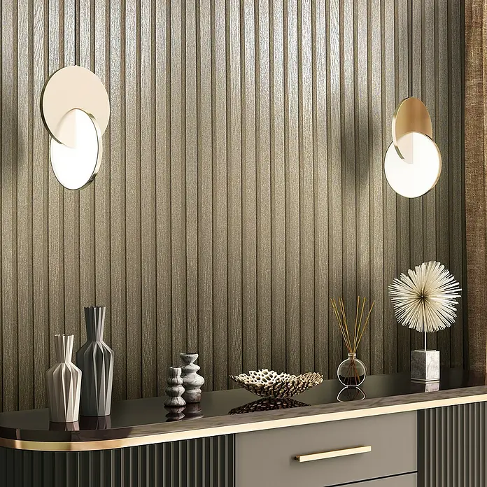 Marburg Travertino Vliestapete Paneel-Optik - Gold, Metalloptik, 10,05 x 0,53 m - Wandleuchten mit modernem Design. Elegante Ergänzung für stilvolle Innenräume, die eine warme und einladende Atmosphäre schaffen.