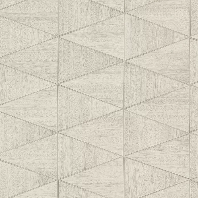 Marburg Travertino Papiertapete - Beige, Grafisch, 10,05 x 0,53 m - Helle Tapete in Holzoptik mit wiederholtem geometrischem Dreiecksmuster.
