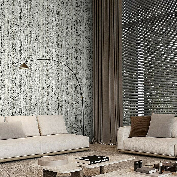 Marburg Travertino Vliestapete Struktur (Greige-Grau, Steinoptik, 10,05 x 0,53 m) | BAUHAUS