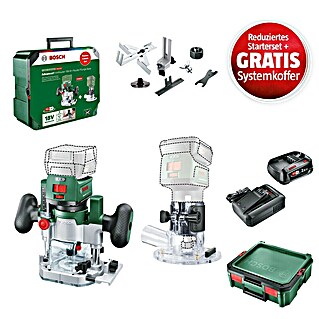 Bosch Power for All 18V Maschinenpaket (Akku-Kantenfräser AdvancedTrimRouter 18V-8 Set + reduz. Starter-Kit + gratis Systembox)